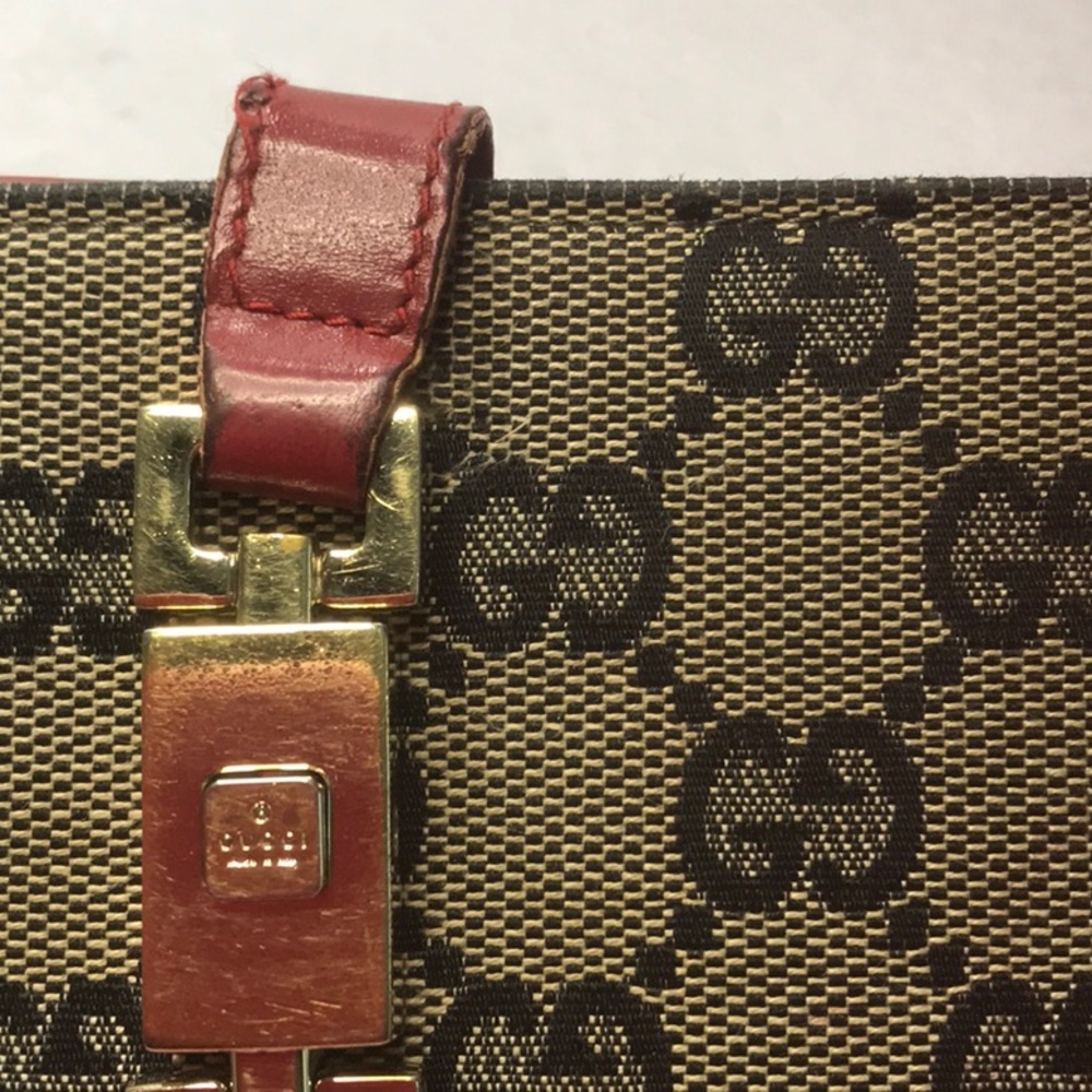 Canvas Gucci wallet blue red leather gold hardware - Picture 12 of 14